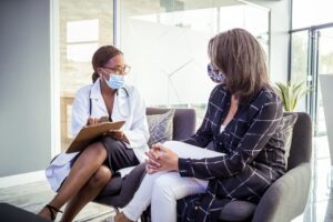 woman seeking menopausal counseling